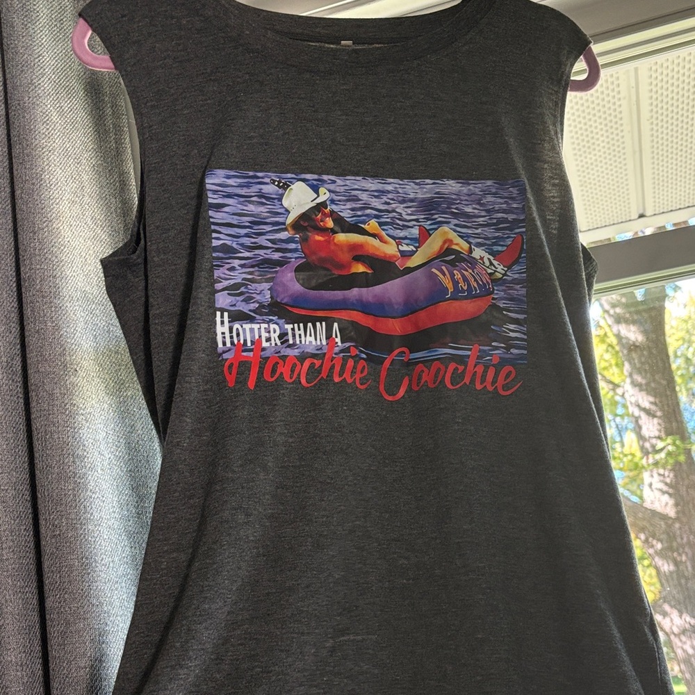 Hotter Than A Hoochie Coochie Graphic Top - Dark Gray